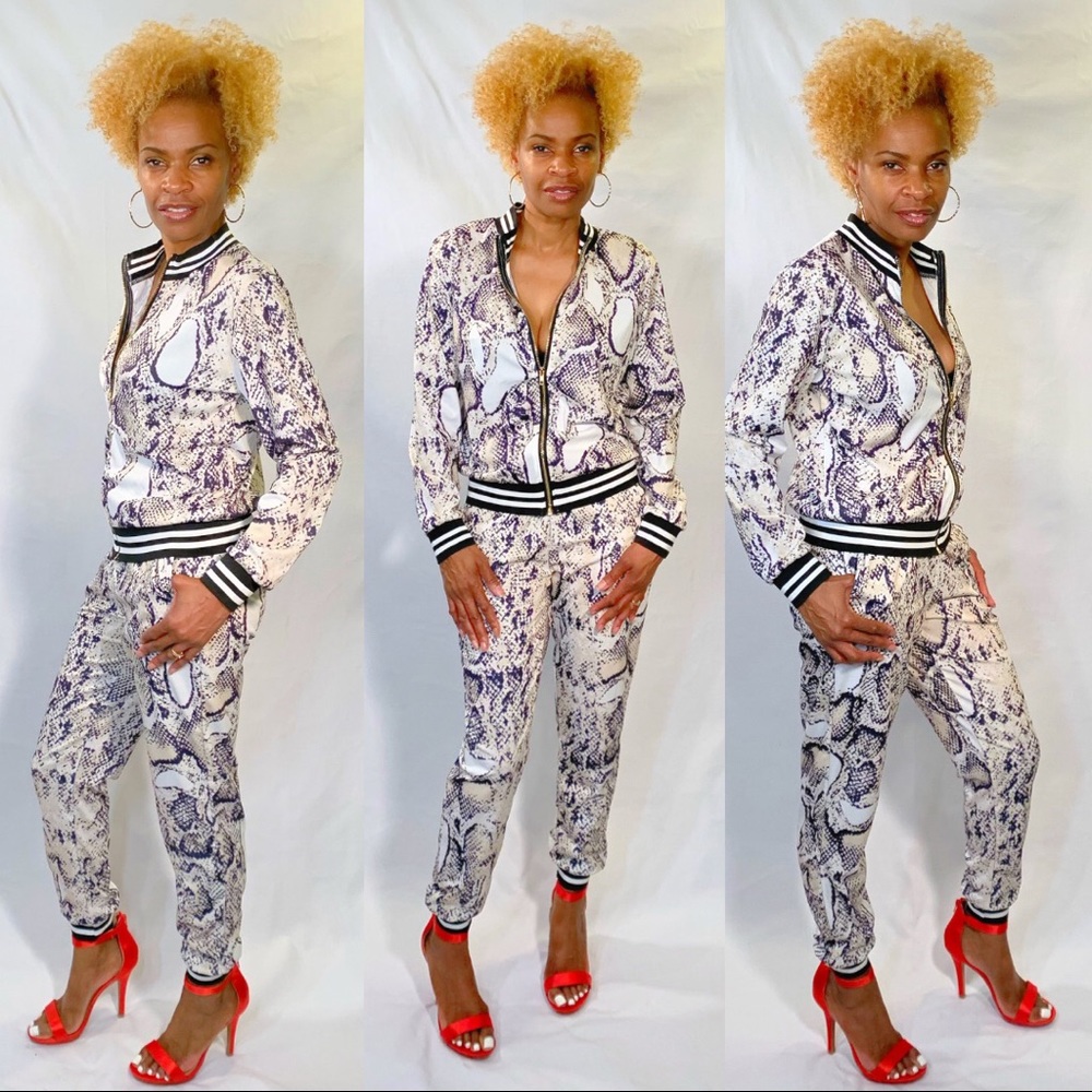 Snake print jogger set